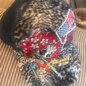 Ed Hardy  Embroidered tiger felt hat
